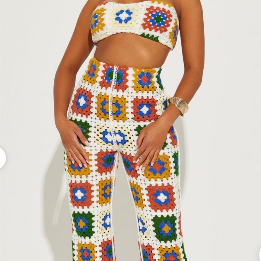 Colorful Crochet Knit Set